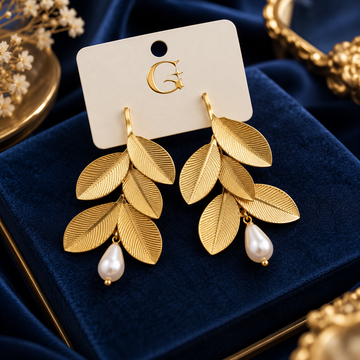 Olivia Golden Leaf Earrings
