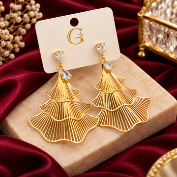Aurelia Glamorous Fan Drop Earrings