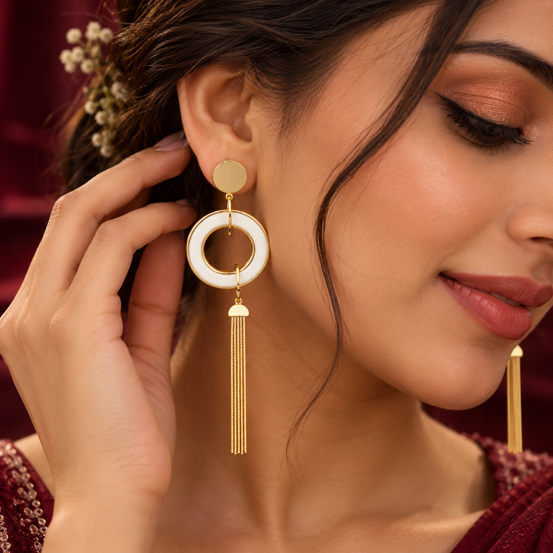 Elaris Gold Tassel Drop Earrings